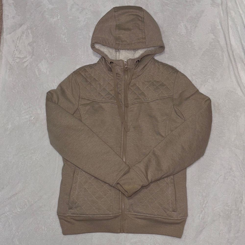 Women’s Denver Hayes Quilted Brown fuzzy Hoodie Jacket